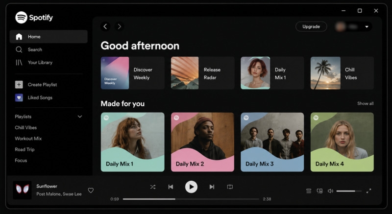 access Spotify desktop app