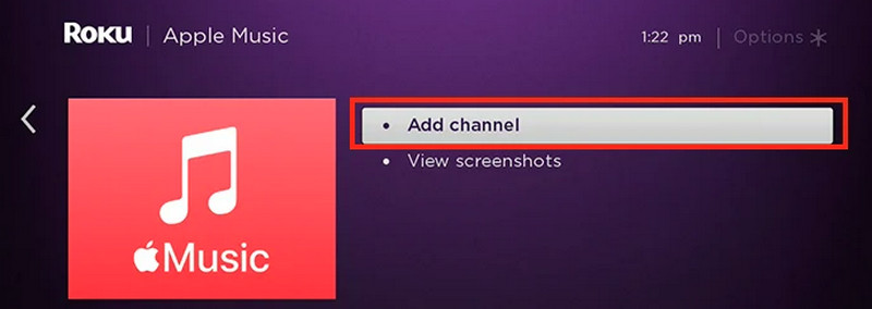 add channel | apple music on roku