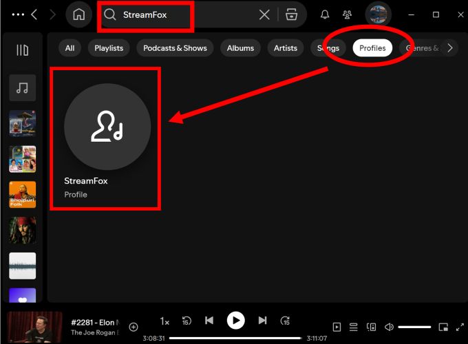 click profile | Add Friends on Spotify