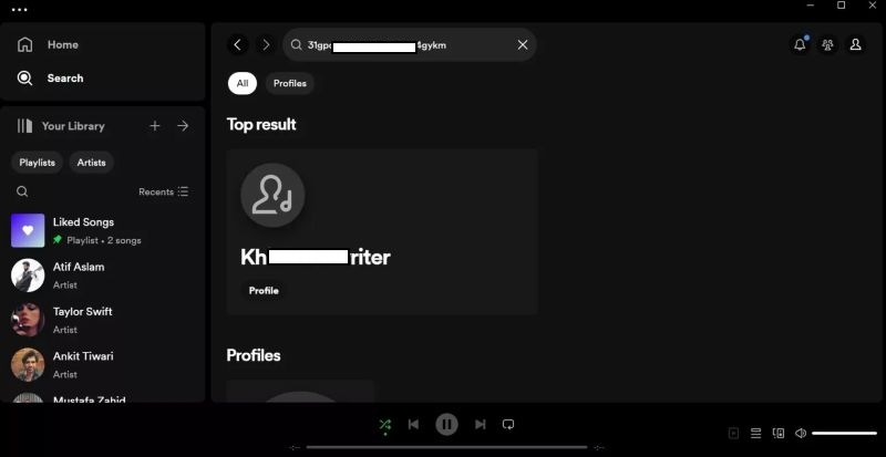click profile | Add Friends on Spotify