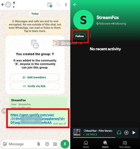 hit Follow in profile | Add Friends on Spotify