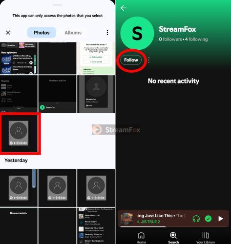 tap Select from photos | Add Friends on Spotify