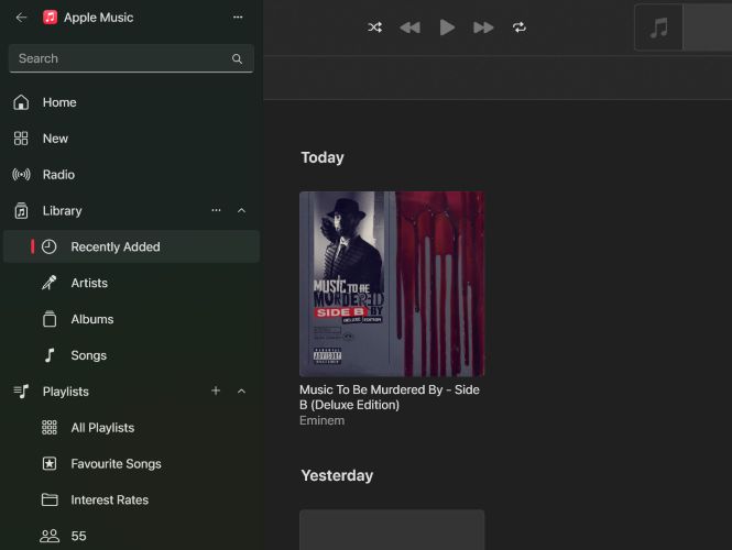 Recently Added | Add Local Files to Apple Music