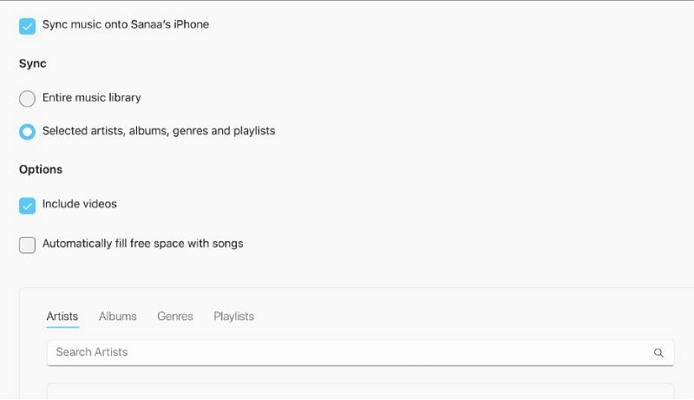Sync Library toggle | Add Local Files to Apple Music
