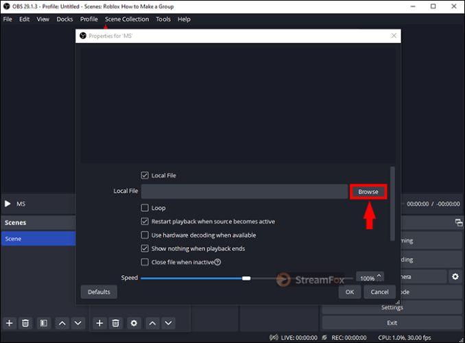 StreamFox music folder | Add Spotify to OBS