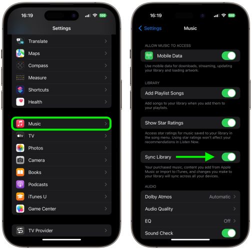 enable Sync Library iPhone | Play Spotify on HomePod
