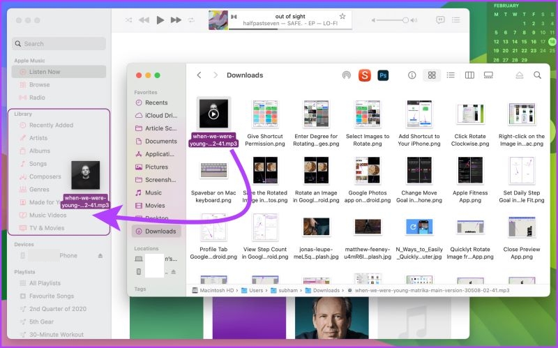Library section | Add Spotify Music to iMovie