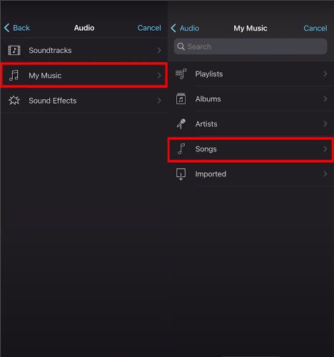 open My Music | Add Spotify Music to iMovie