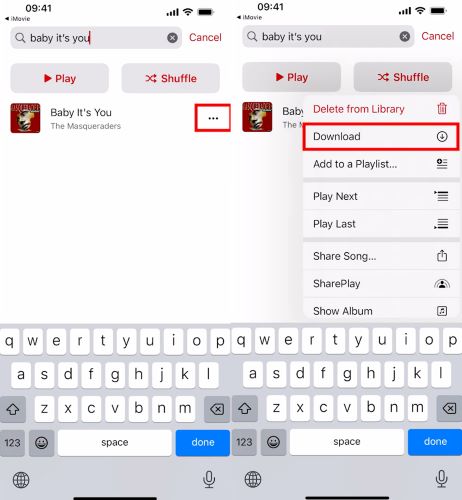 hit Download | Add Spotify Music to iMovie