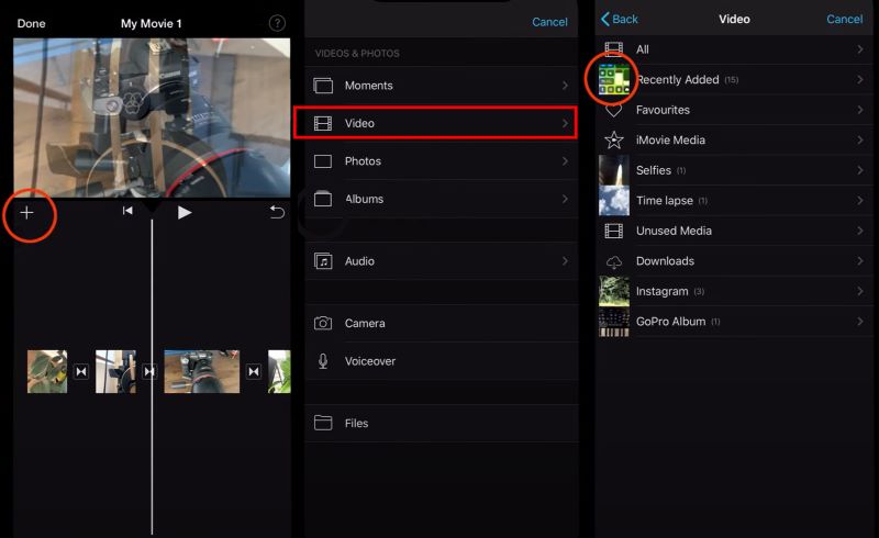 navigate to Recently Added | Add Spotify Music to iMovie