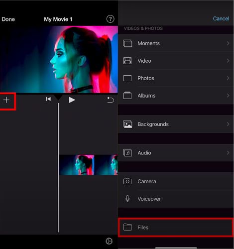 head to Files | Add Spotify Music to iMovie