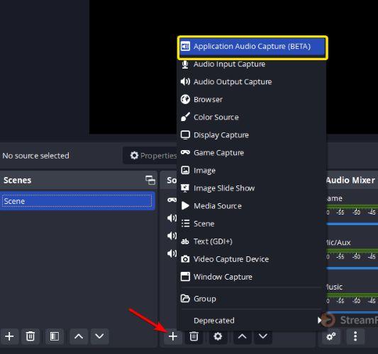 add a source | Add Spotify to OBS