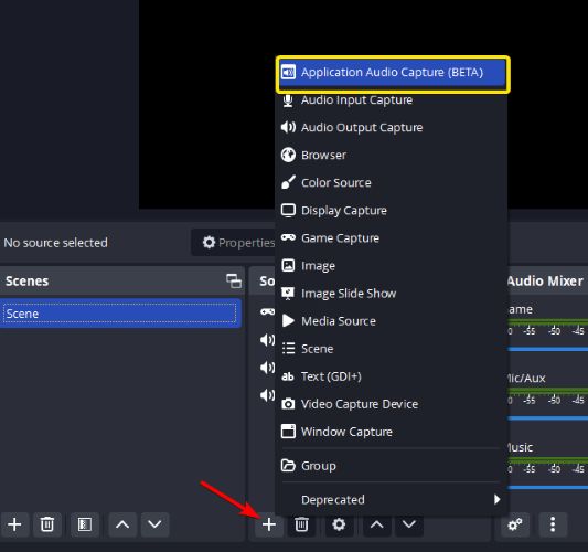 add a source | Add Spotify to OBS
