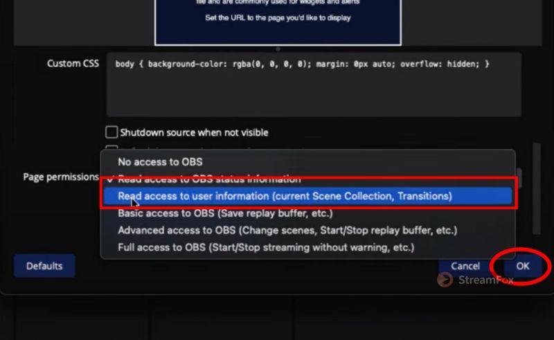 Page Permissions | Add Spotify to OBS