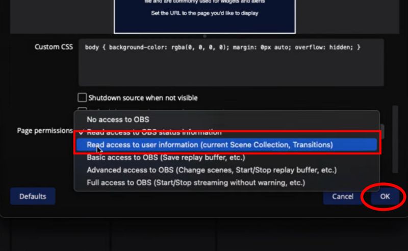 Page Permissions | Add Spotify to OBS