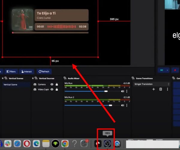 Amuse dashboard | Add Spotify to OBS
