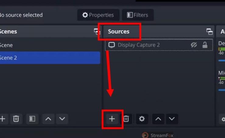 Sources panel | Add Spotify to OBS