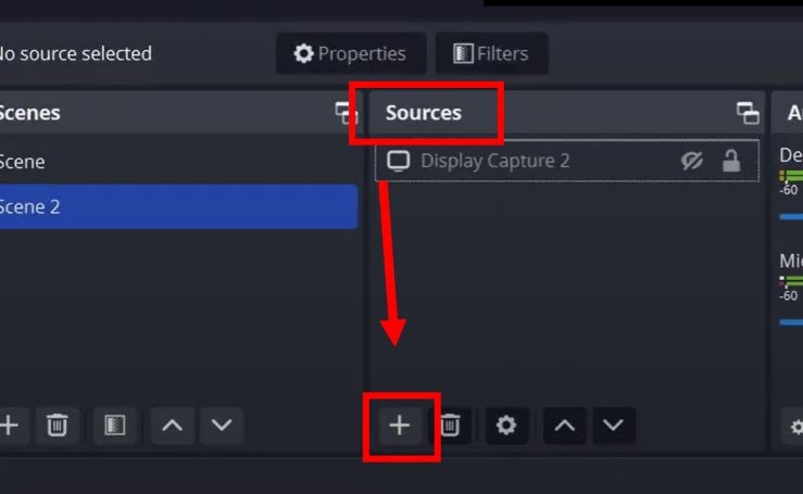 Sources panel | Add Spotify to OBS