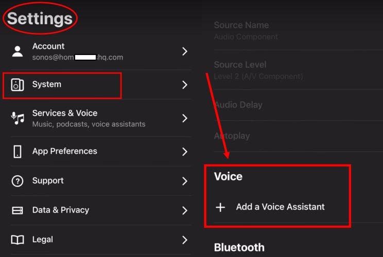 tap Add a Voice Assistant | Add Spotify to Sonos