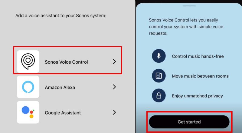 select Sonos Voice Control | Add Spotify to Sonos