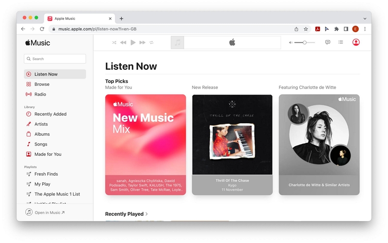 Apple Music web player | apple music on non apple devices 