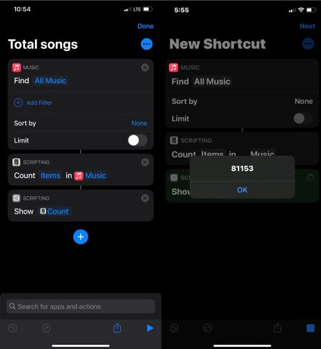 save shortcuts | How Many Songs You Have on Apple Music
