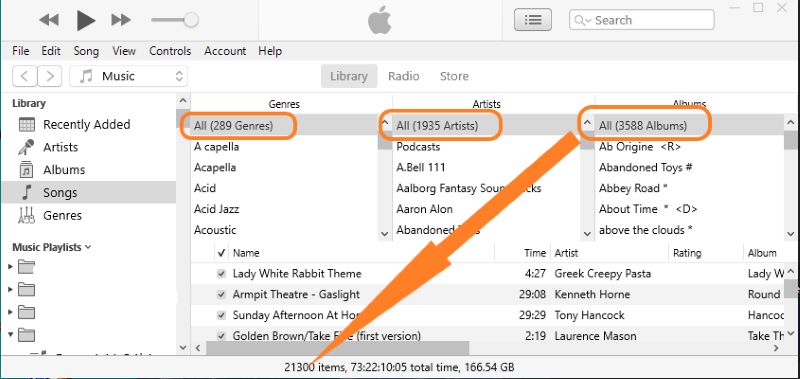 select Show Status Bar | How Many Songs You Have on Apple Music