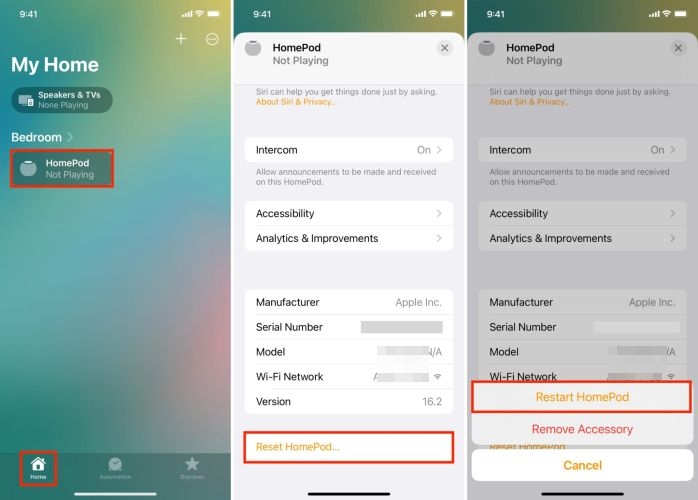 restart iPhone and HomePod | Play Spotify on HomePod