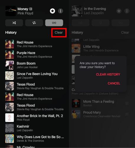 hit Clear History | Recently Played on Apple Music