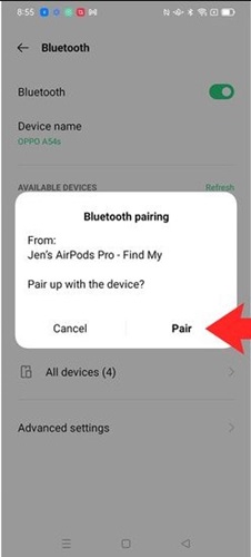 select AirPods | Play Spotify with AirPods
