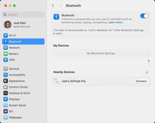 AirPods in Mac list | Play Spotify with AirPods