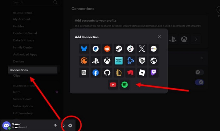 Add Connection page | Connect Apple Music to Discord