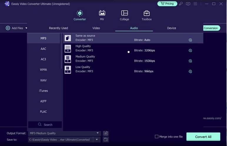 click Output Format | Spotify to MP4