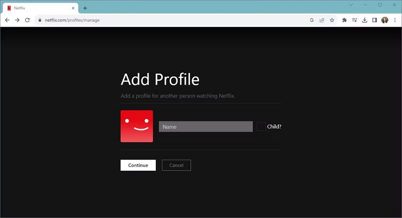 Provide a name for the profile | how to change profile picture on Netflix