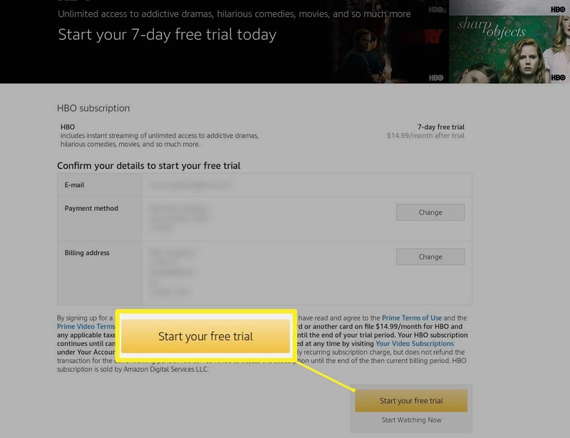 Start your free trial | amazon prime live tv