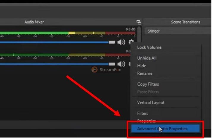 hit Advanced Audio Properties | Add Spotify to OBS