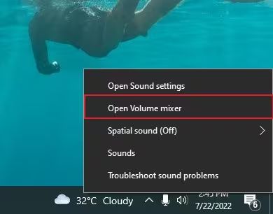 select Open Volume Mixer | Add Spotify to OBS