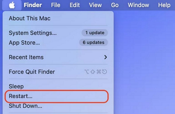 restart Mac | Fix Spotify Black Screen