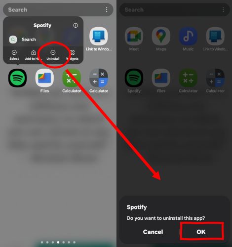 tap OK | Spotify Search Not Working