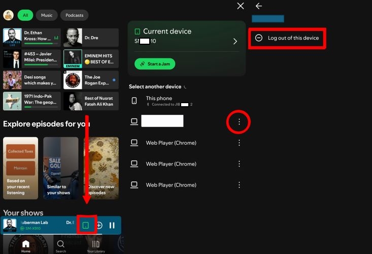 choose Log out of this device | Spotify Keeps Logging Me Out