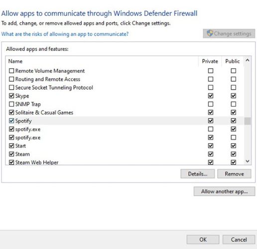 check Public networks | Spotify Local Files Not Syncing