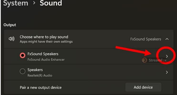 click arrow next to device speakers | Spotify Playing but No Sound