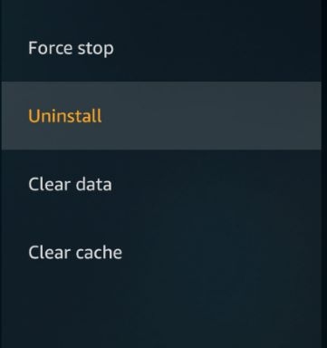 click Uninstall | Play Spotify on Amazon Firestick TV