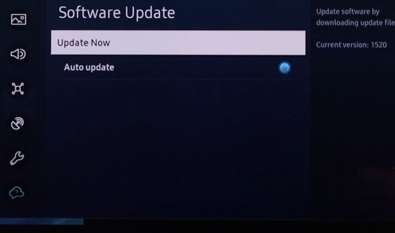 click Update Now | Play Spotify on Samsung Smart TV