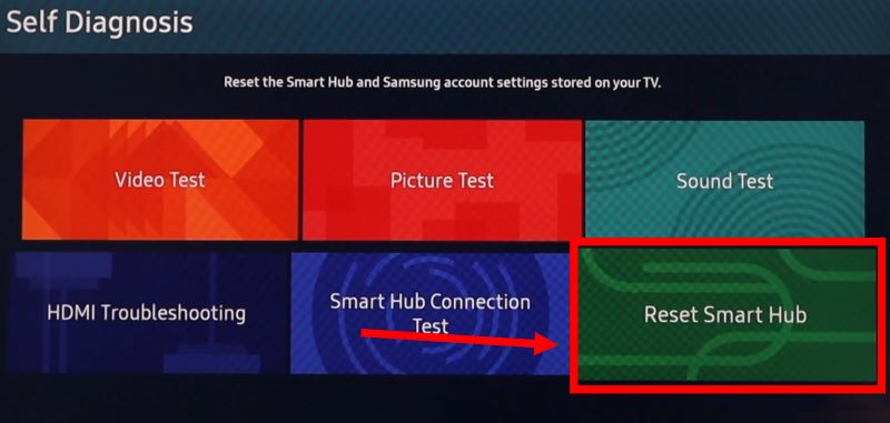 click Reset Smart Hub | Play Spotify on Samsung Smart TV