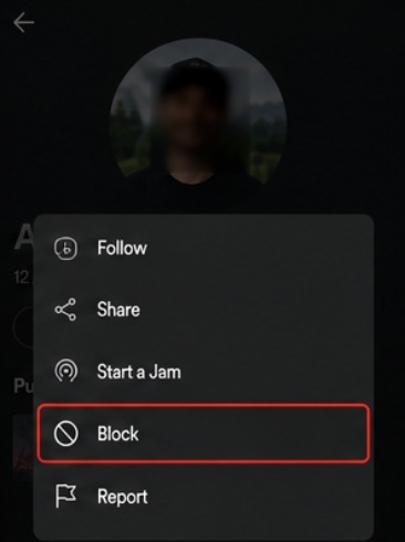 profile menu