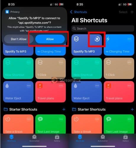 hit Allow | Extract Spotify Songs