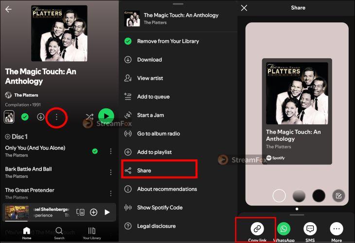 select Copy link | Extract Spotify Songs