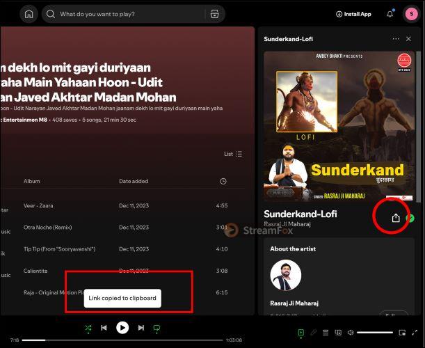 click Share | Extract Spotify Songs
