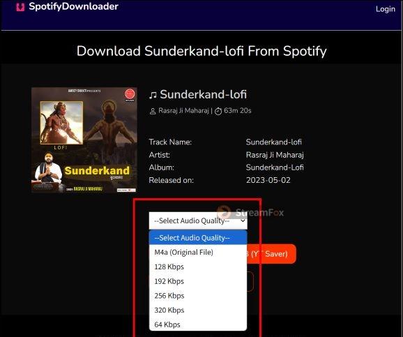 select audio quality | Extract Spotify Songs